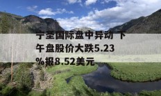 宁圣国际盘中异动 下午盘股价大跌5.23%报8.52美元