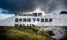 Ironwood医药盘中异动 下午盘急速跳水5.12%